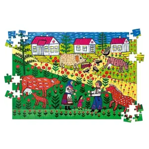 Пазл дерев`яний UkrainianPuzzles Сонце низенько, трактор близенько Марія Примаченко UA