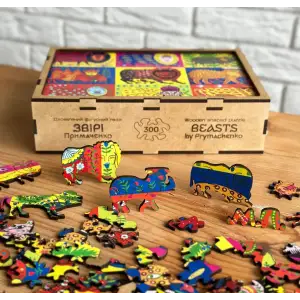 Пазл дерев`яний UkrainianPuzzles Звірі Примаченко UA