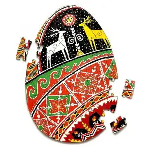 Пазл дерев`яний UkrainianPuzzles Писанка у візерунках Тараса Городецького UA