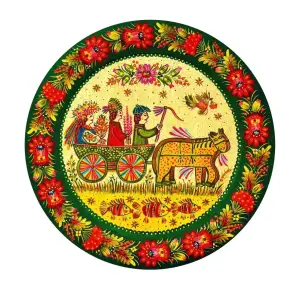 Пазл дерев`яний UkrainianPuzzles Петриківське весілля UA