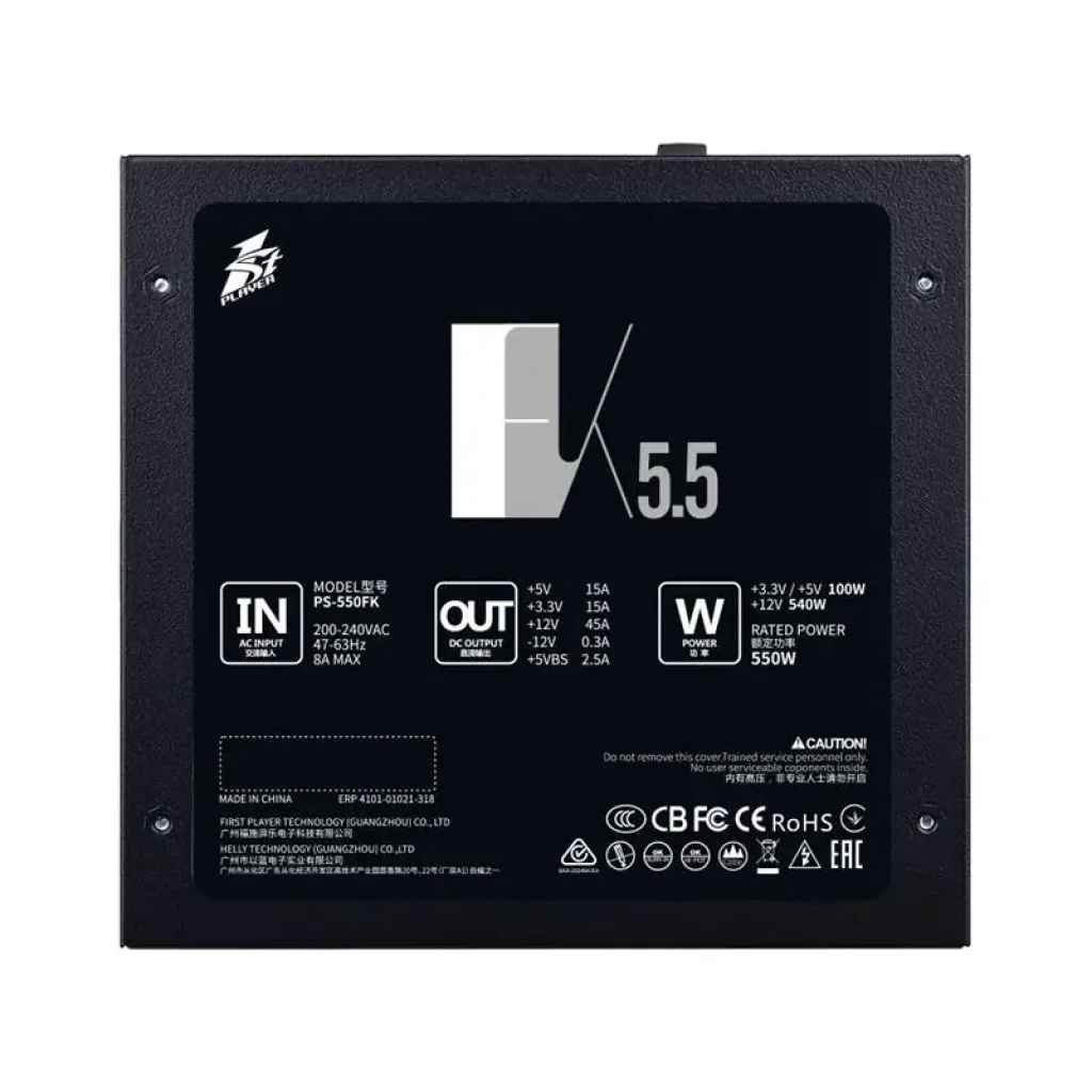 Блок живлення 1stPlayer PS-550FK (FK-550-BK-EU) 550W UA