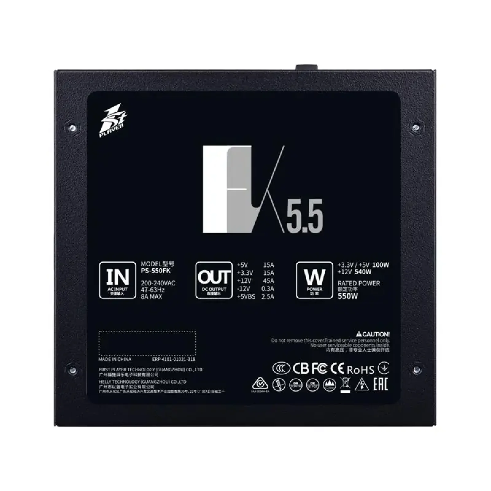 Блок питания 1stPlayer PS-550FK (FK-550-BK-EU) 550W UA
