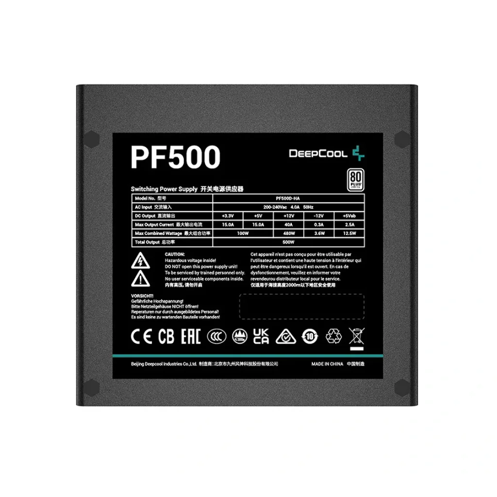 Блок питания DeepCool PF500 (R-PF500D-HA0B-EU) 500W UA