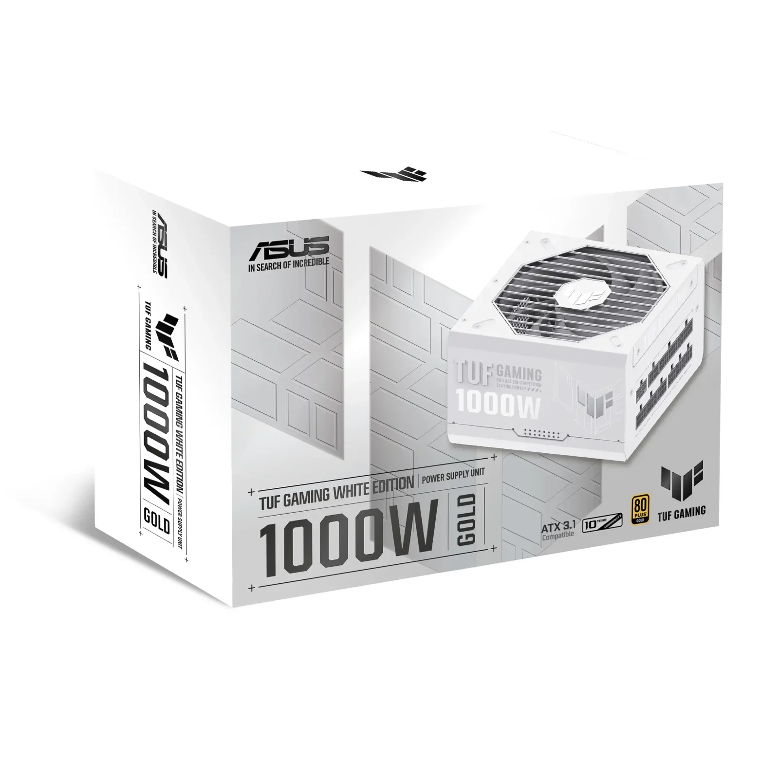 Блок питания Asus TUF-GAMING-1000G-WHITE PCIE5 1000W Gold (90YE00S5-B0NA00) UA