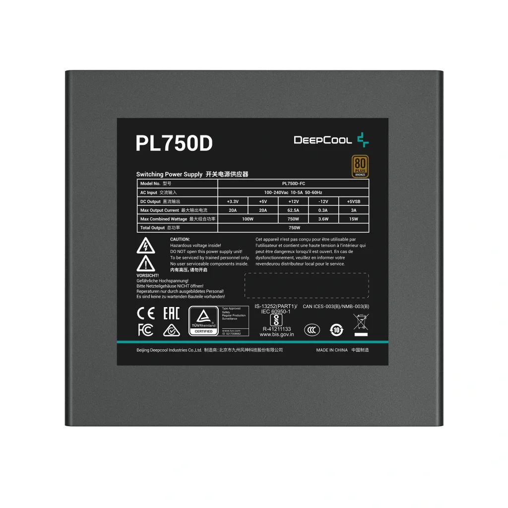 Блок живлення DeepCool PL750D (R-PL750D-FC0B-EU-V2) 750W UA
