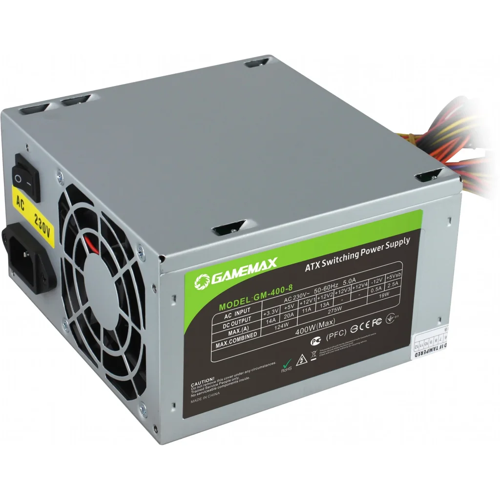 Блок живлення GameMax GM-400-8CM, 400W bulk, GM-400-8CM bulk UA