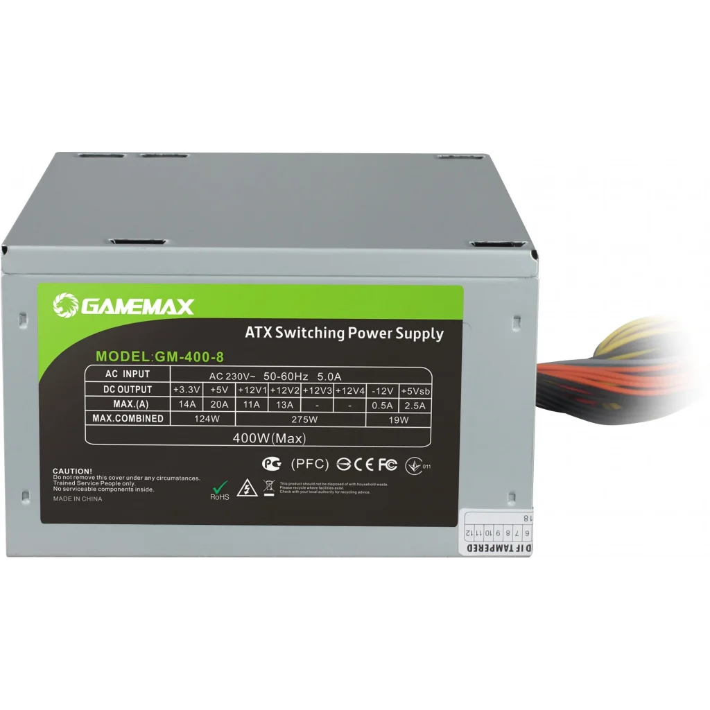 Блок живлення GameMax GM-400-8CM, 400W bulk, GM-400-8CM bulk UA