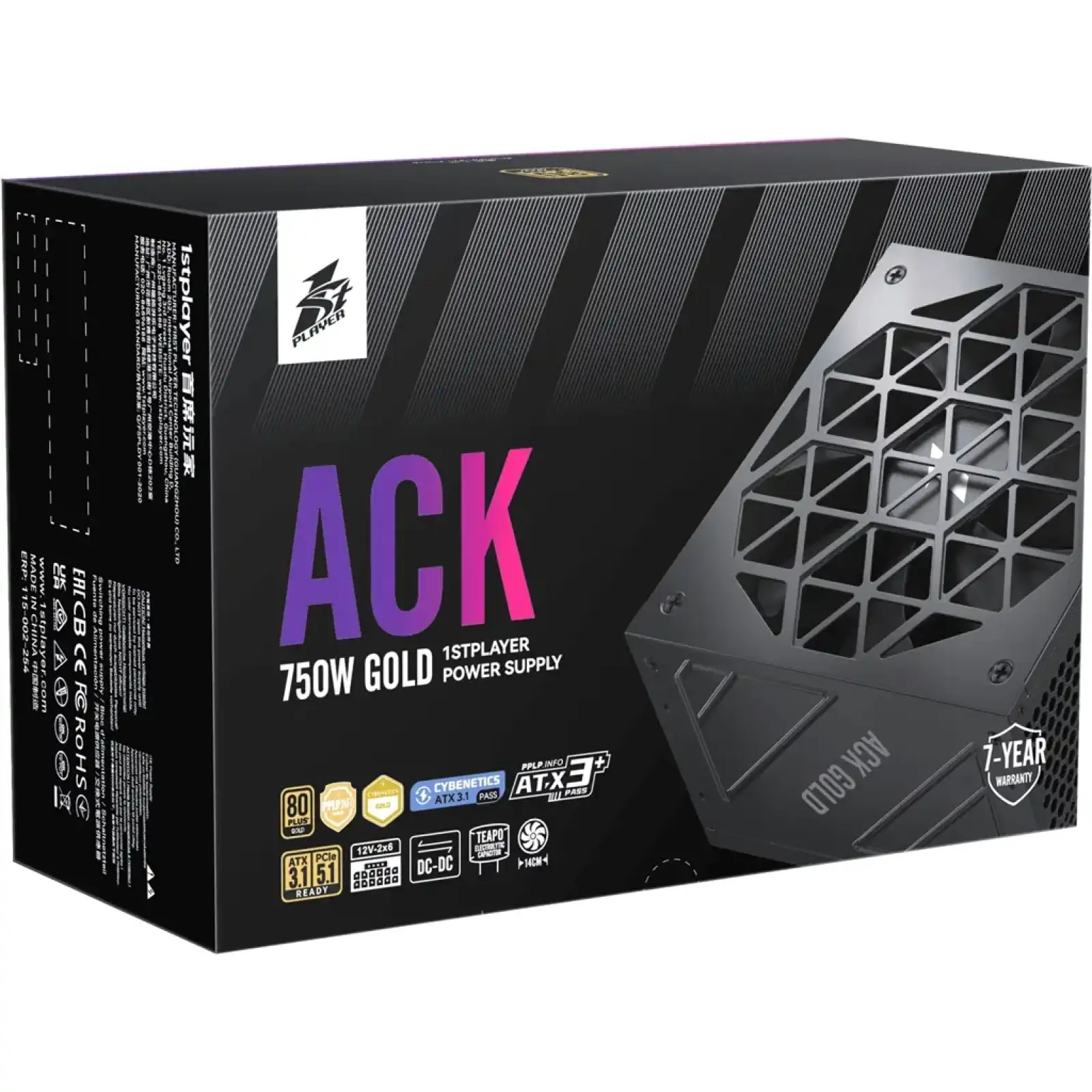 Блок питания 1stPlayer HA-750BA2 750W (ACK-GLD-750-BK-EU) UA