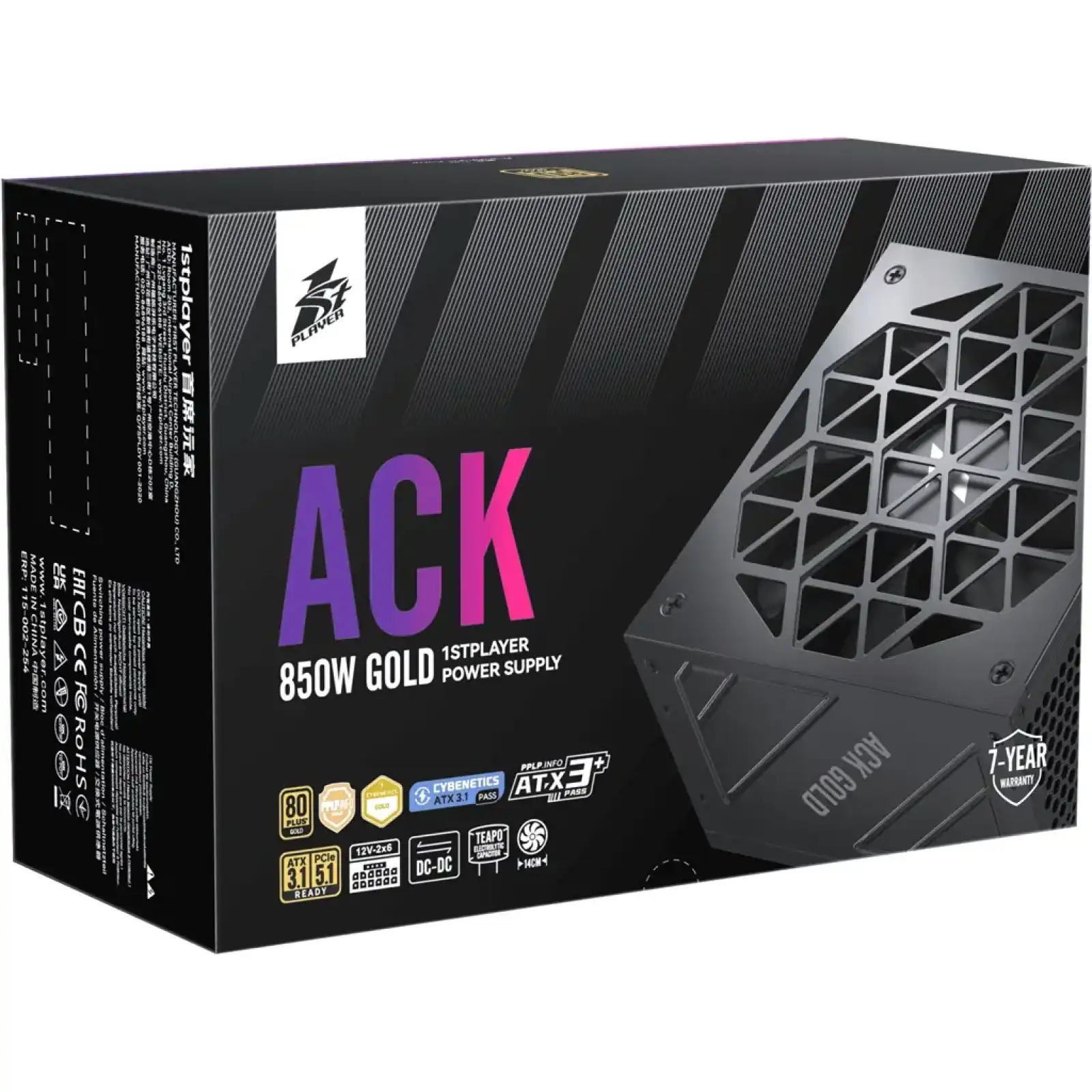 Блок живлення 1stPlayer HA-850BA2 850W (ACK-GLD-850-BK-EU) UA