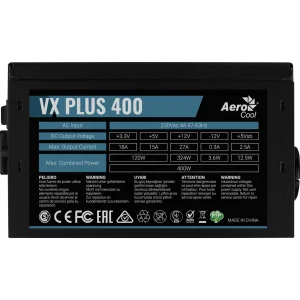 Блок живлення AeroCool VX Plus Stealth 400 (ACPN-VS40NEY.12) 400W UA