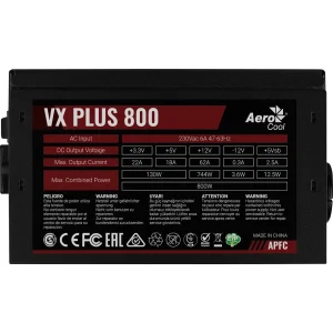 Блок живлення AeroCool VX Plus Stealth 800 (ACPN-VS80AEY.12) 800W UA