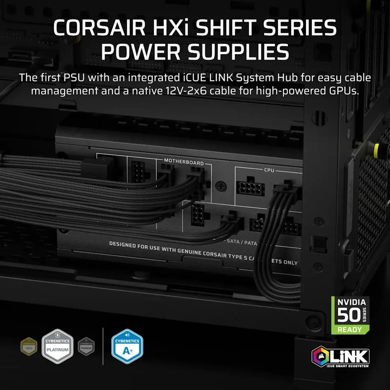 Блок живлення Corsair HX1000i Shift ATX 3.1 1000W (CP-9020265-EU) UA