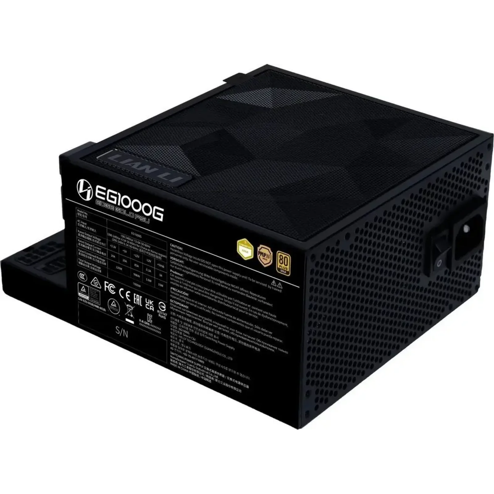 Блок питания Lian Li Edge Gold 1000W Black with Hub, EU Cord (G9P.EG1000G.BH00.EU) UA