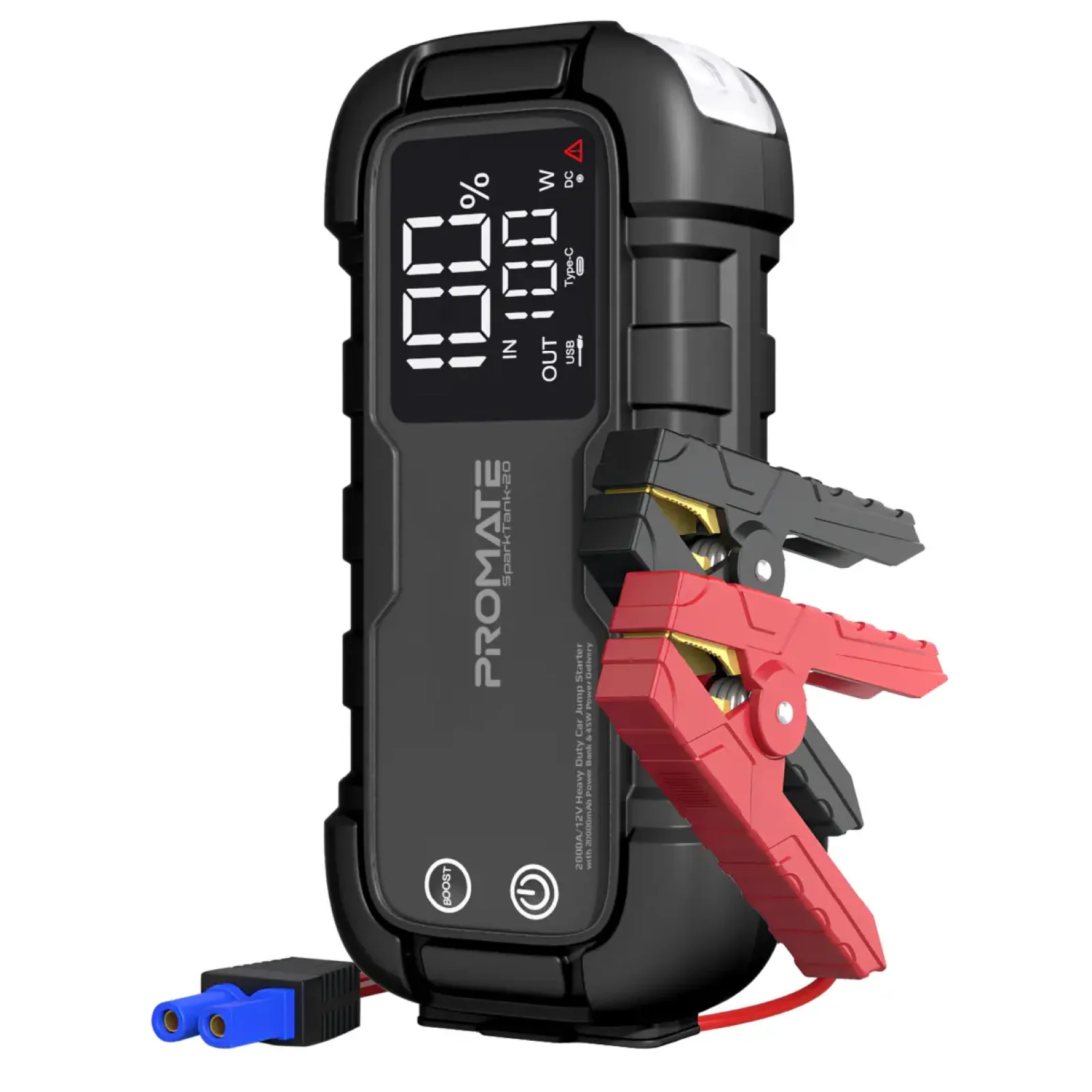 Пускозарядний пристрій Promate SparkTank-20 20000mAh 1000A/2000A Jump Starter Black UA
