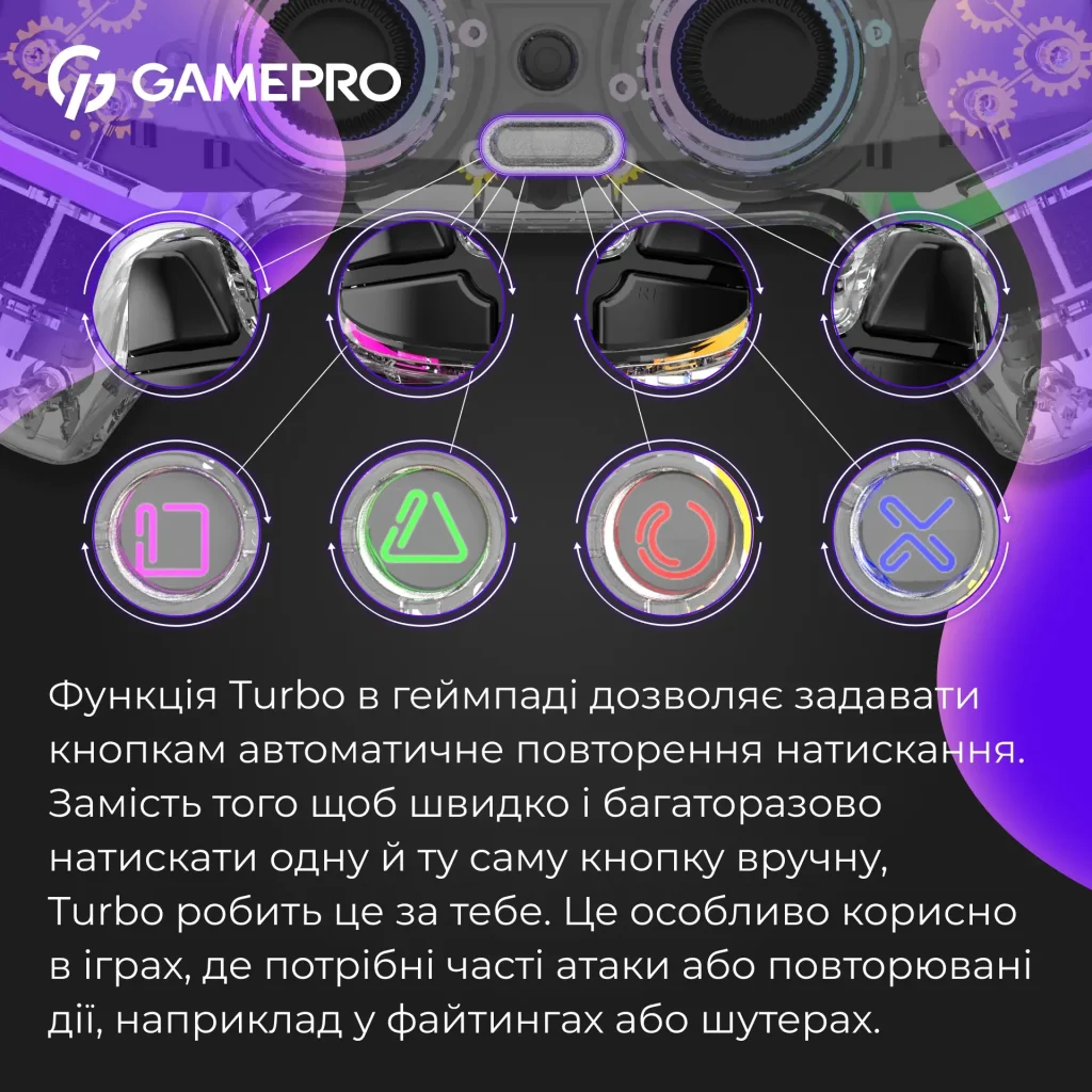 Геймпад GamePro GPS13T Transparent UA