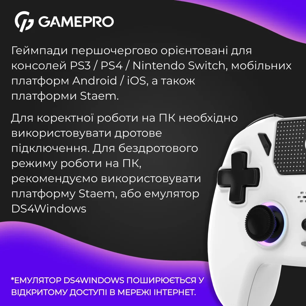 Геймпад GamePro GPS13W White UA