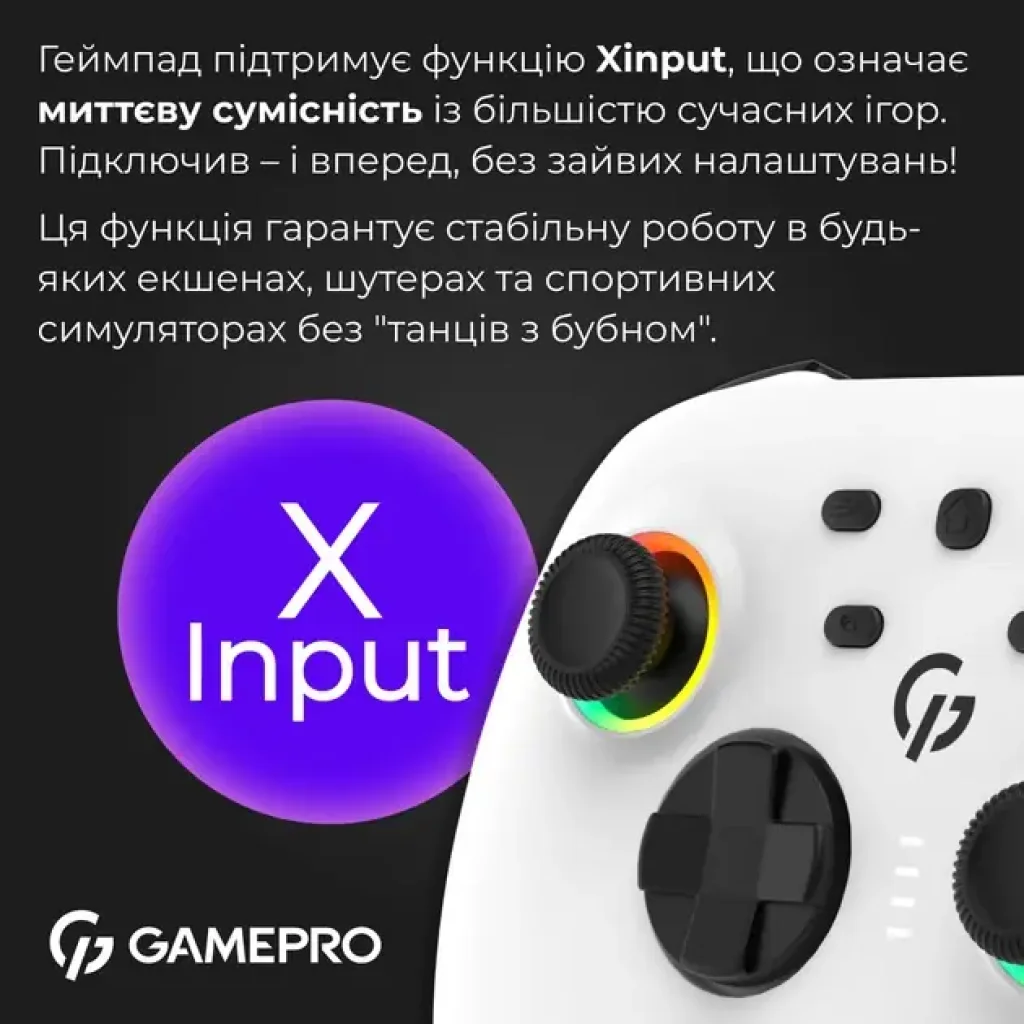 Геймпад GamePro GPX13W White UA