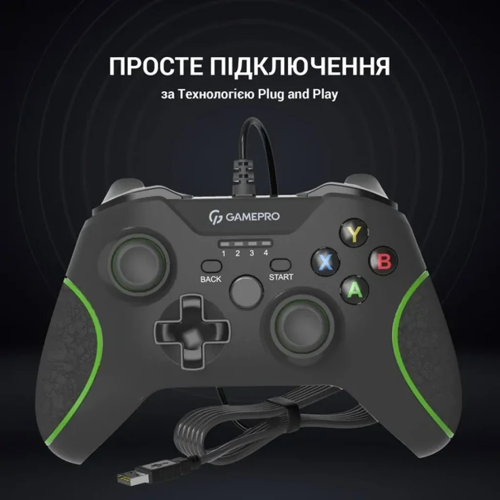 Геймпад GamePro MG450B Black/Green UA