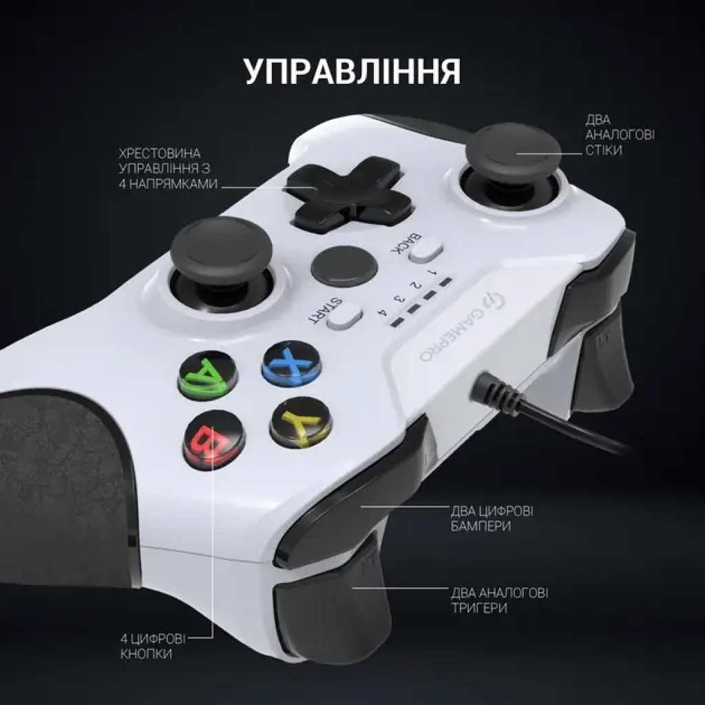 Геймпад GamePro MG450W White/Black UA