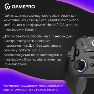Геймпад GamePro із зарядною станцією GPS20BDOC Black UA