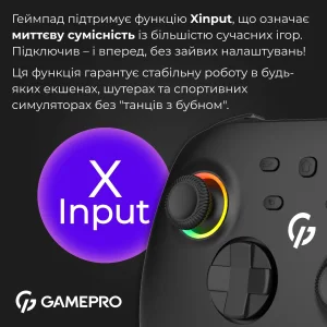 Геймпад GamePro с зарядной станцией GPX13BDOC Black UA