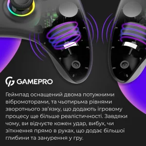 Геймпад GamePro с зарядной станцией GPX13BDOC Black UA
