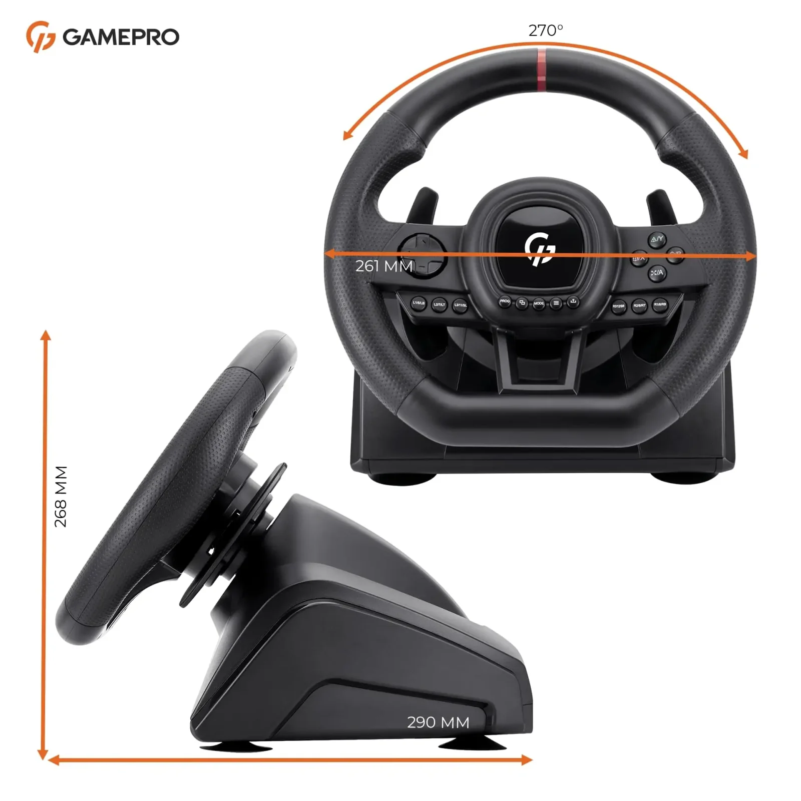 Руль GamePro RW038PM с педалями и коробкой передач UA