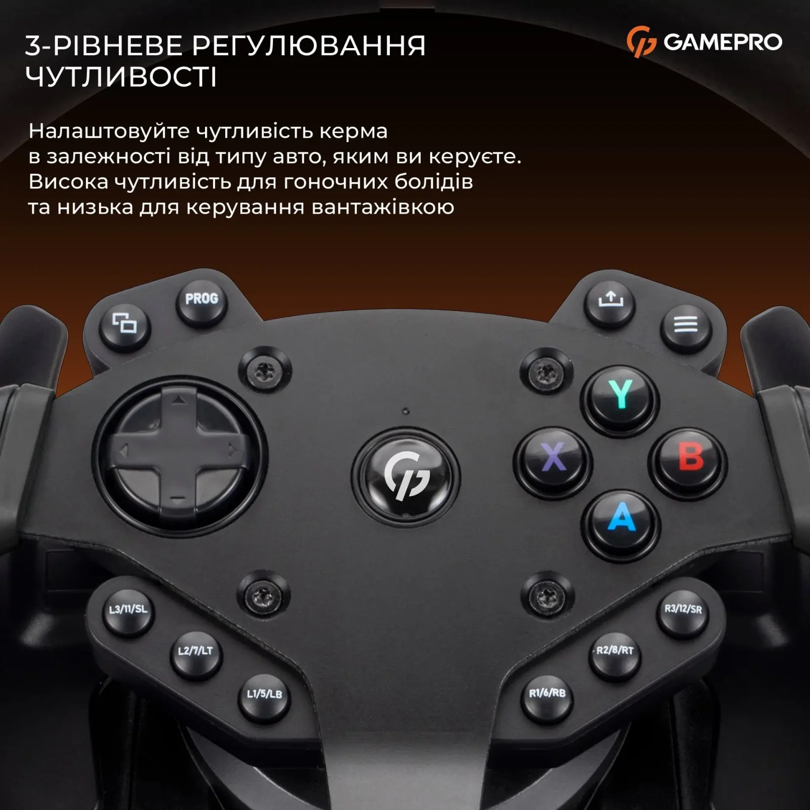 Руль GamePro RW575PM с педалями и коробкой передач UA