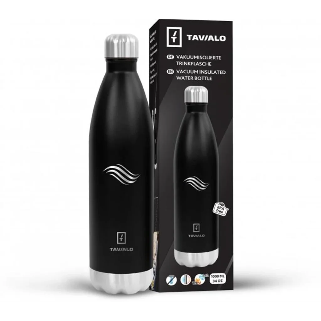 Термопляшка Tavialo 1000 мл чорна (191010101) UA
