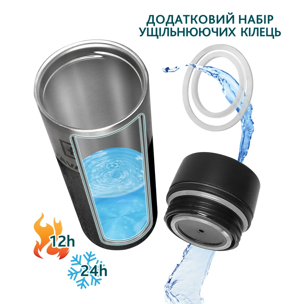 Термокружка Tavialo 420мл Black (190420101) UA