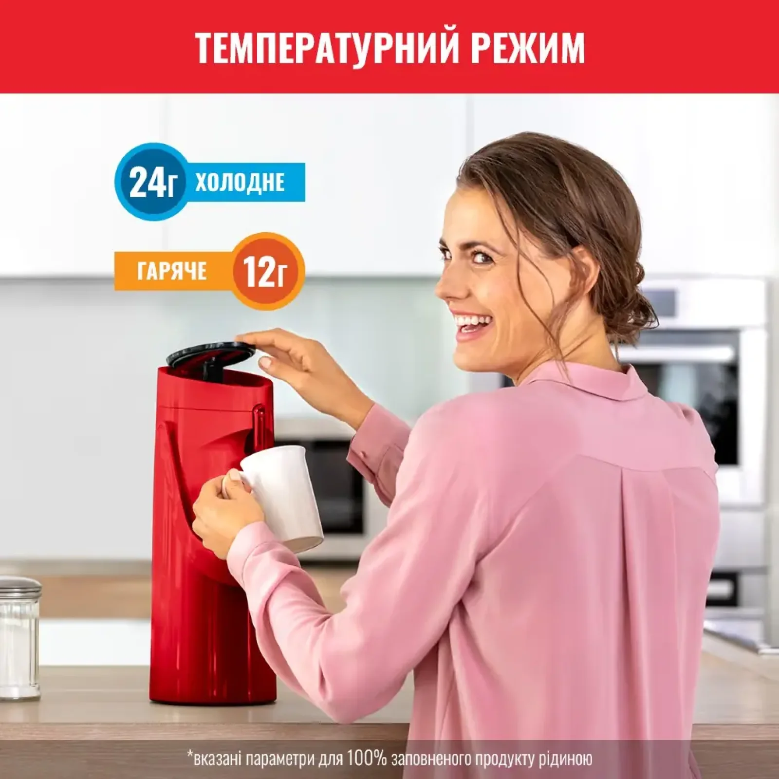 Термос Tefal Ponza Pump 1.9 л Red (K3140114) UA