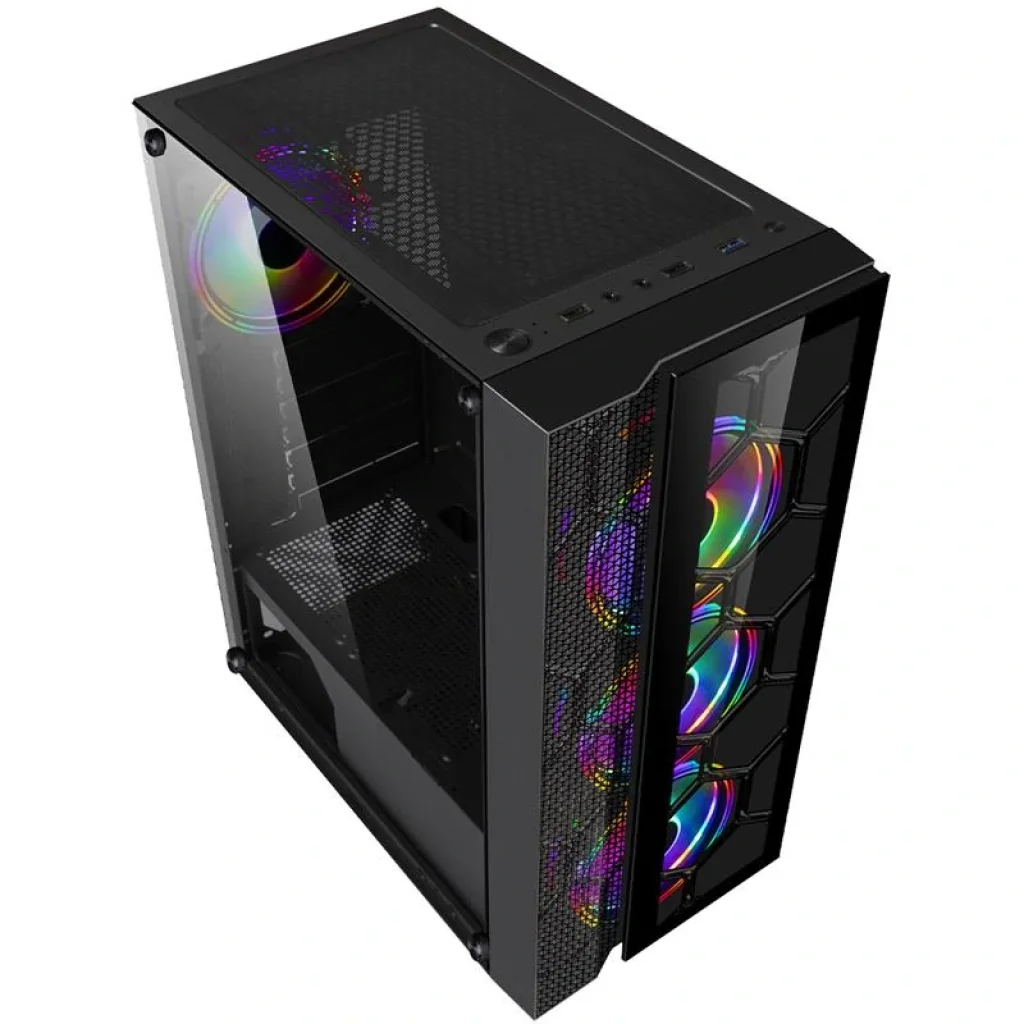 Корпус Frime Nucleus Black USB 3.0 без БЖ (Nucleus-U3-GLS-4DTRMLT16.6WP) UA