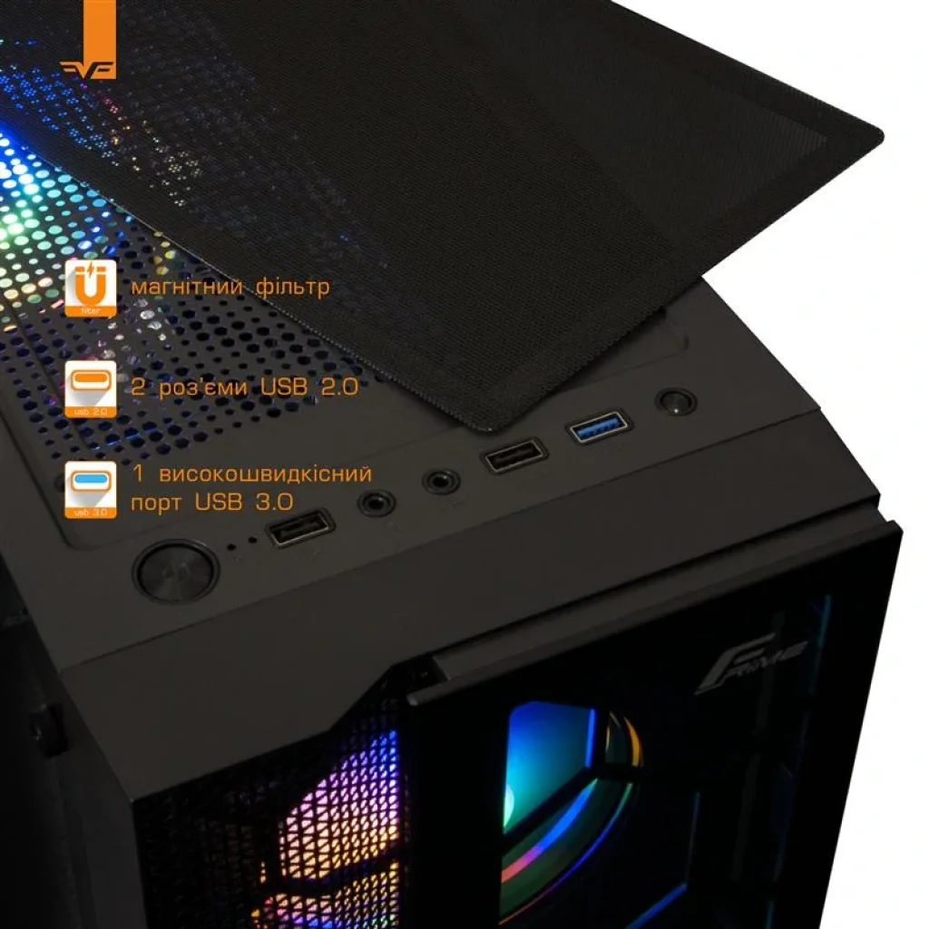 Корпус Frime Nucleus Black USB 3.0 без БЖ (Nucleus-U3-GLS-4DTRMLT16.6WP) UA