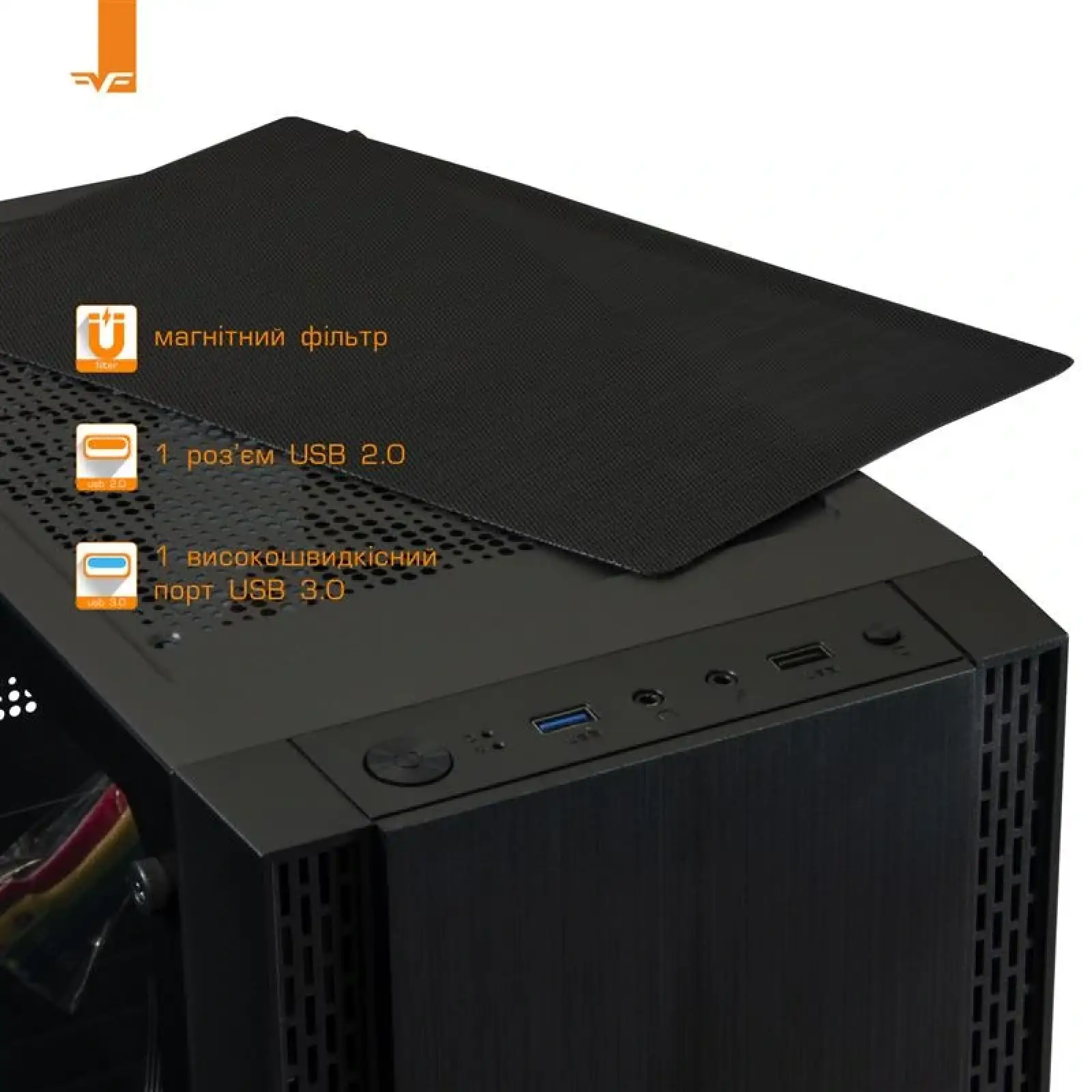 Корпус Frime Monolith Black USB 3.0 без БЖ (Monolith-U3-GLS-WP) UA