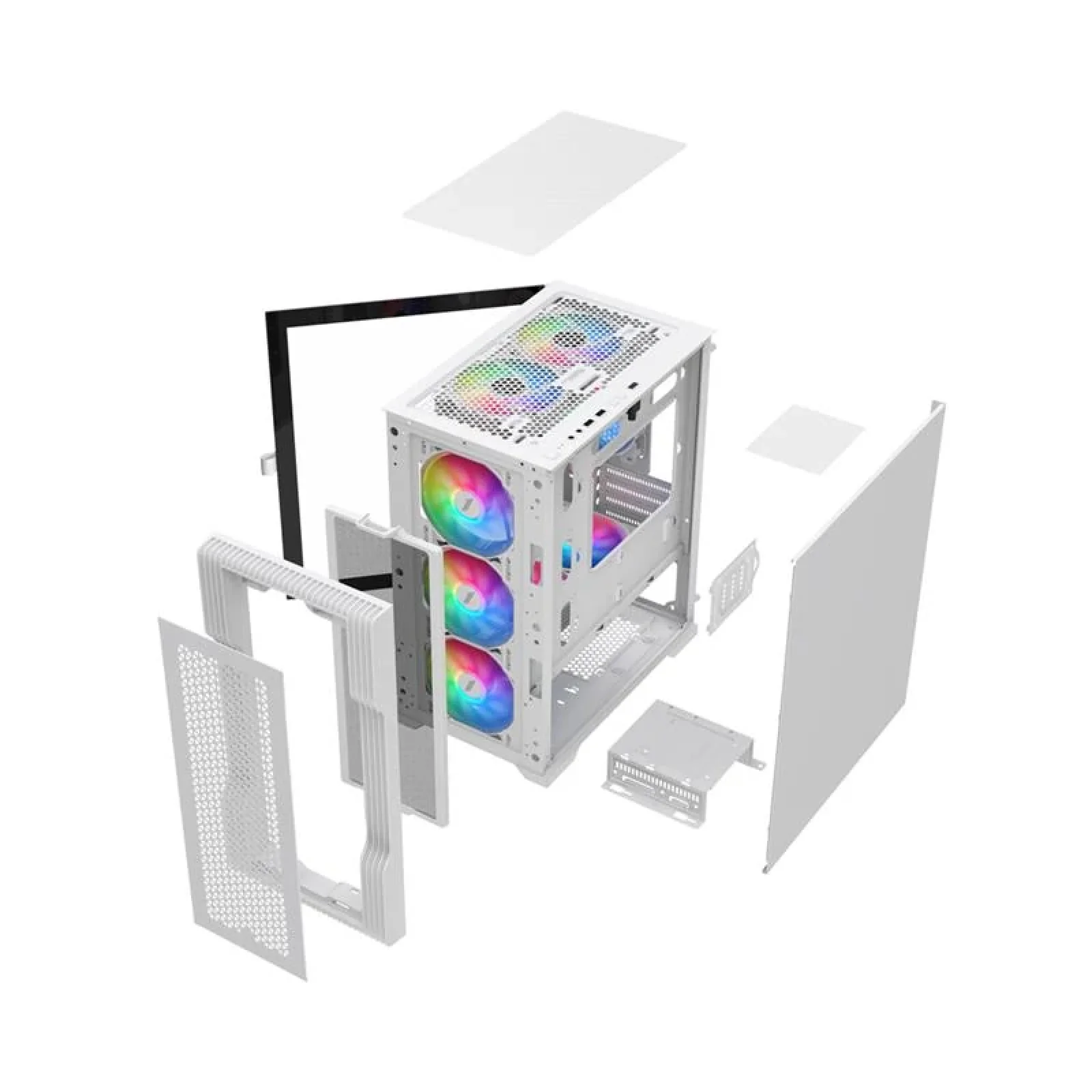Корпус 1stPlayer T3-4F1-W-WH White без БЖ UA