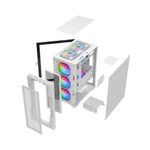 Корпус 1stPlayer T3-4F1-W-WH White без БЖ UA