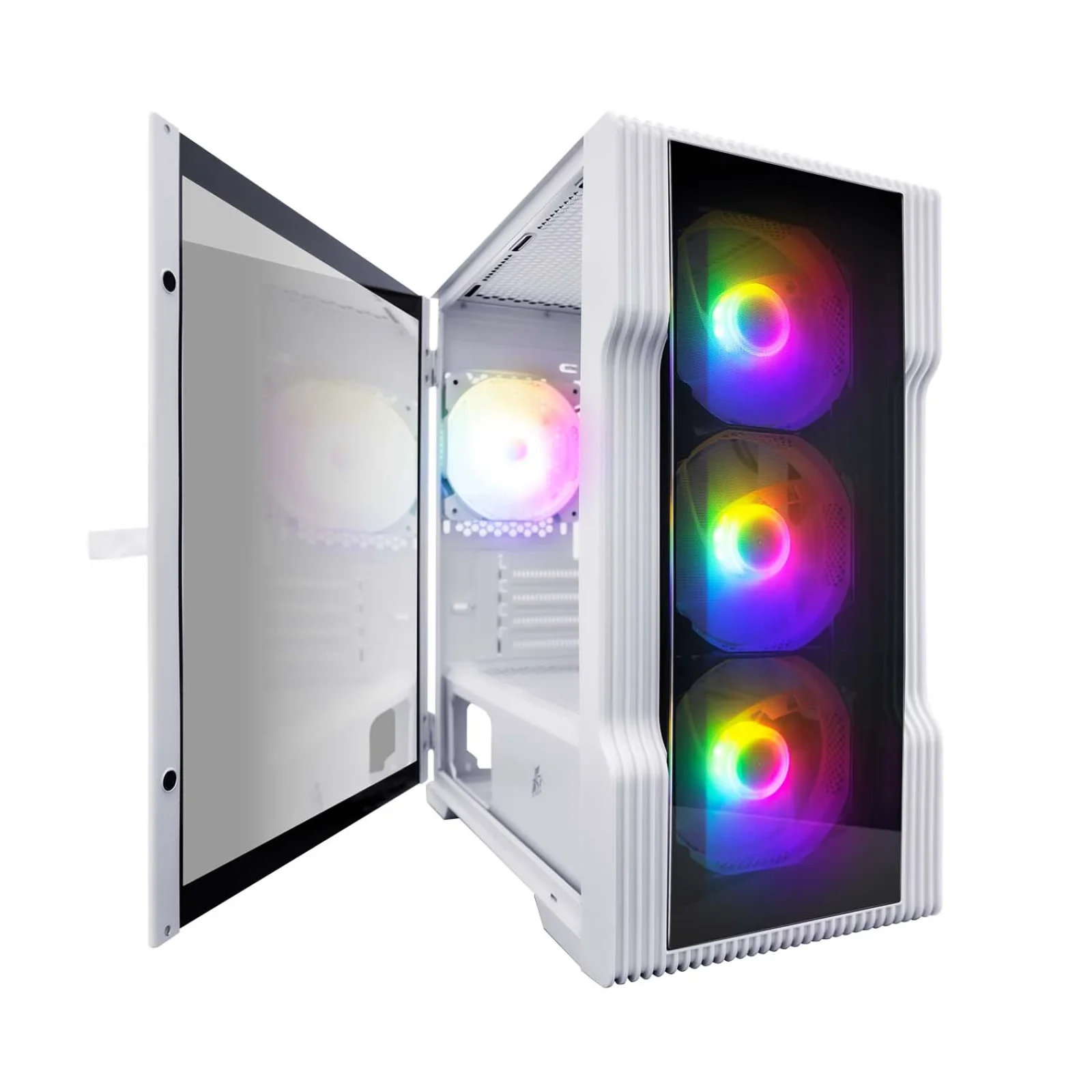 Корпус 1stPlayer T3-G-4F1-W-WH White без БП UA