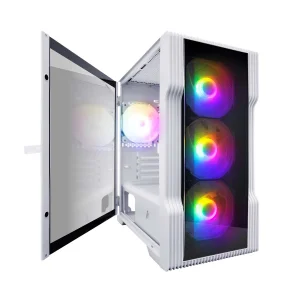 Корпус 1stPlayer T3-G-4F1-W-WH White без БП UA