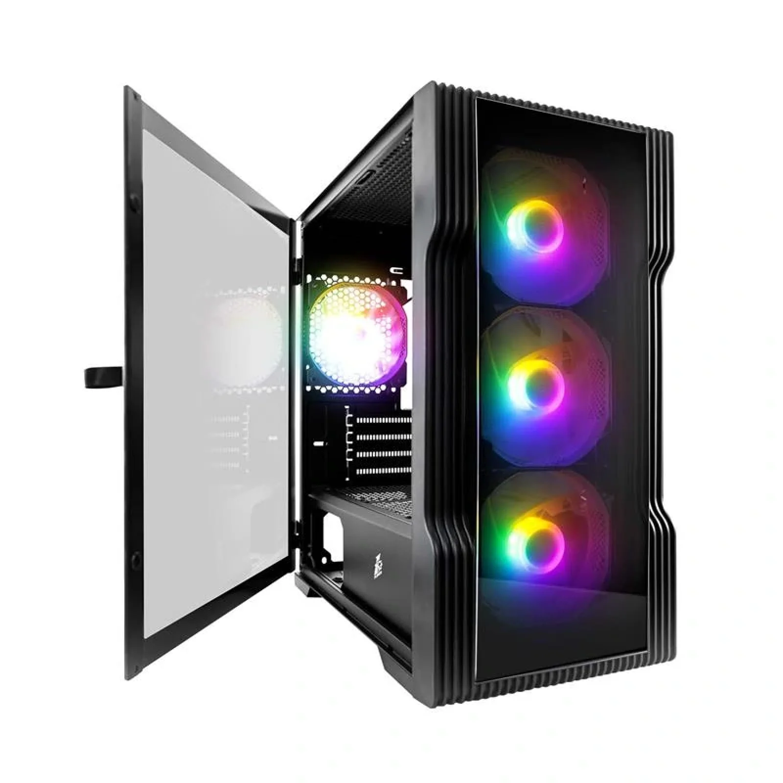 Корпус 1stPlayer T3-G-4F1-BK Black без БЖ UA