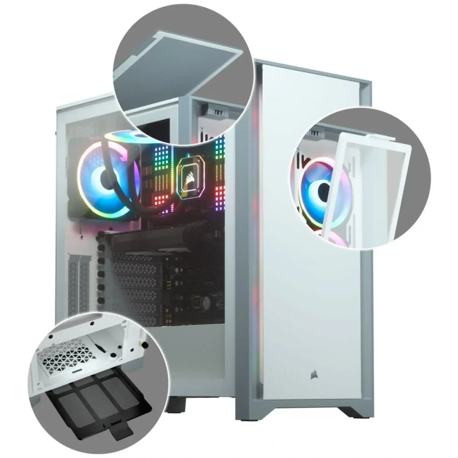 Корпус Corsair 4000D Tempered Glass White (CC-9011199-WW) без БП UA