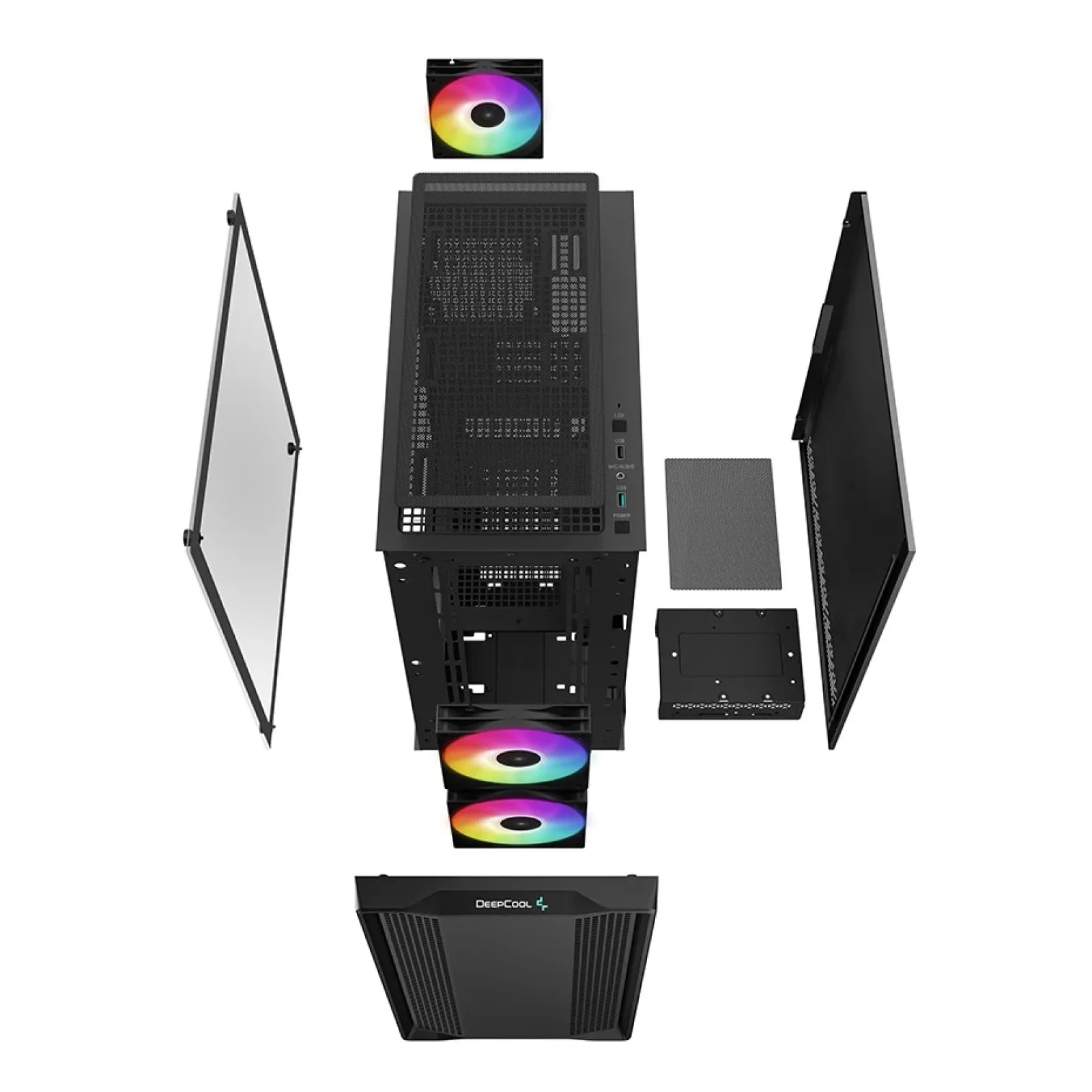 Корпус DeepCool CC360 ARGB (R-CC360-BKAPM3-G-1) без БП UA