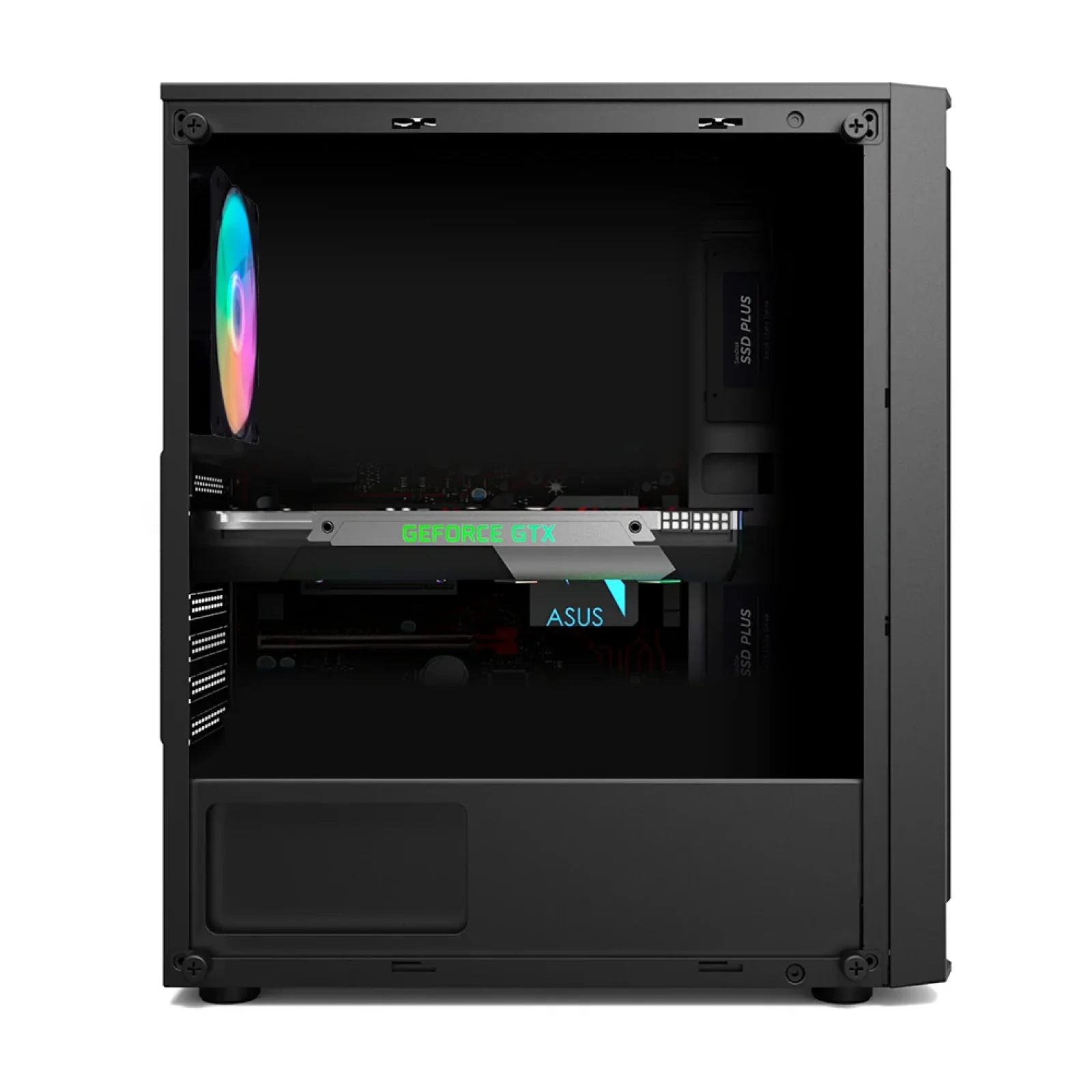 Корпус 1stPlayer RB-4-1G6-BK Black без БП UA