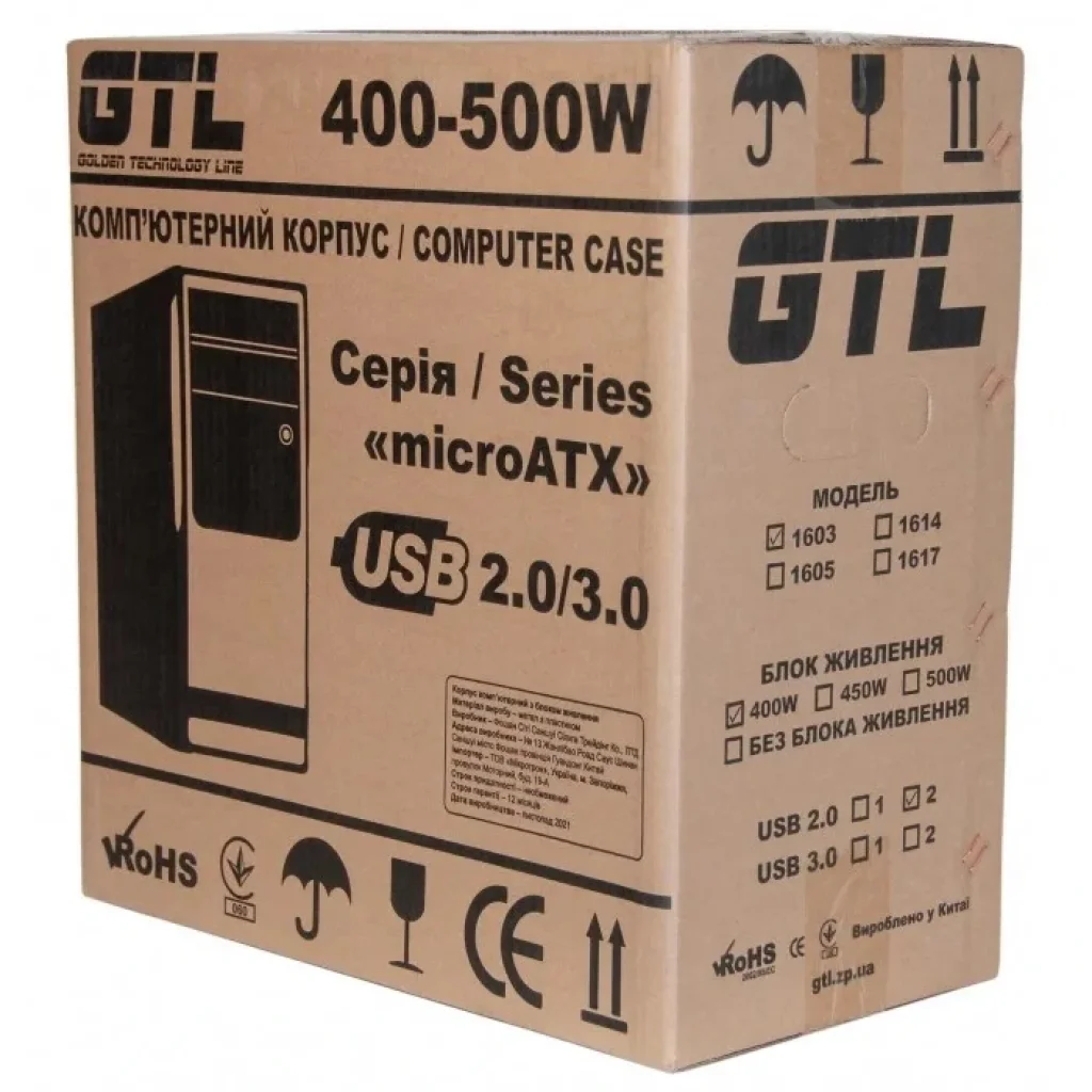 Корпус GTL 1603+ Black 400W UA