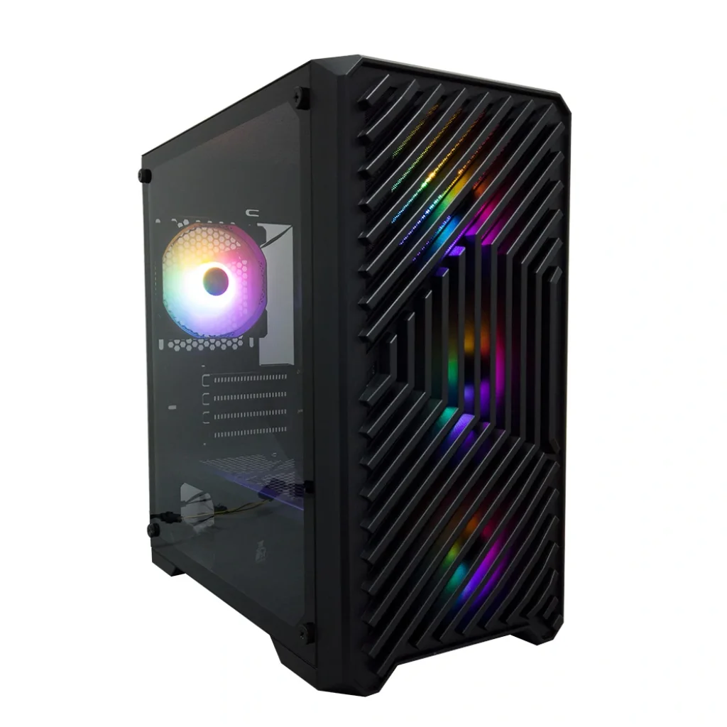 Корпус 1stPlayer T5-BK-4F1 Black без БП UA