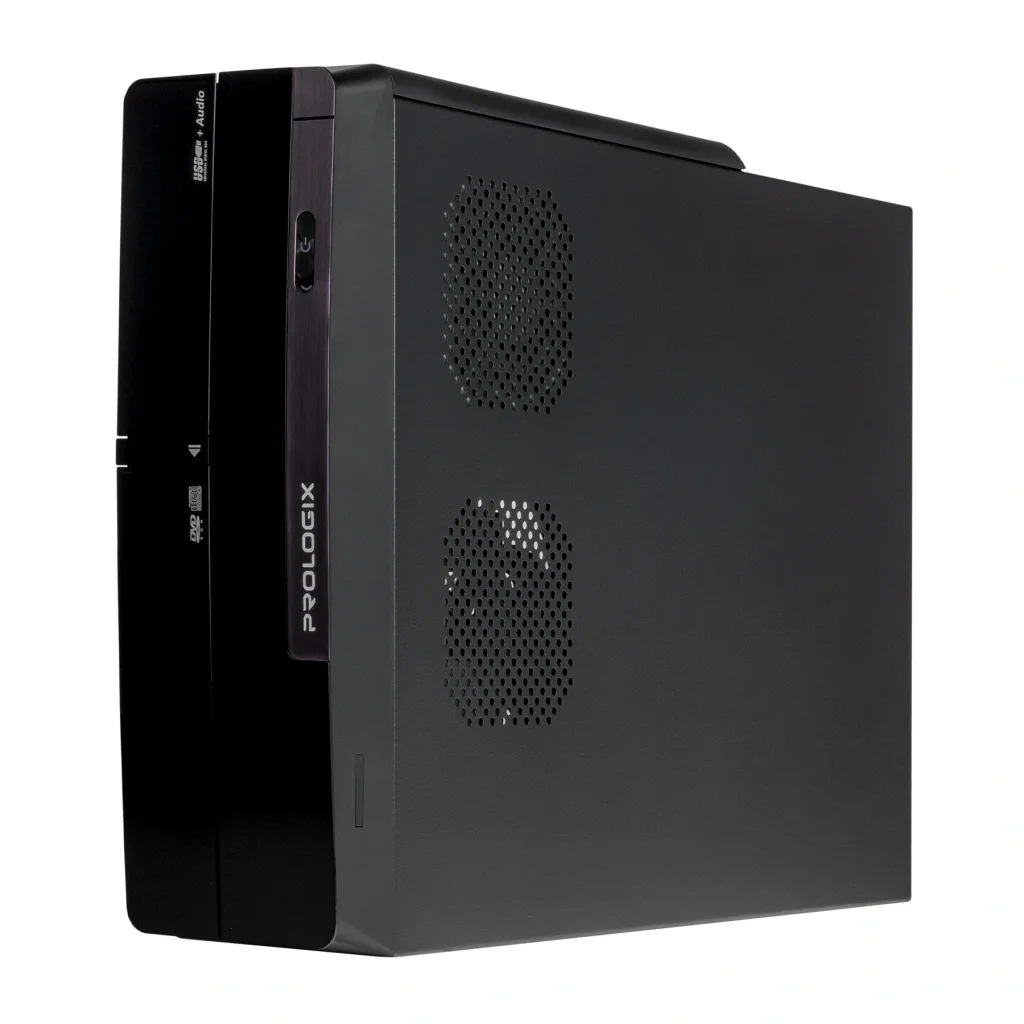 Корпус Prologix E106 Slim 400W 8cm, 2хUSB3.0, Black Door UA