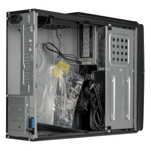 Корпус Prologix E106 Slim 400W 8cm, 2хUSB3.0, Black Door UA