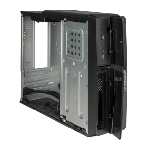 Корпус Prologix E106 Slim 400W 8cm, 2хUSB3.0, Black Door UA