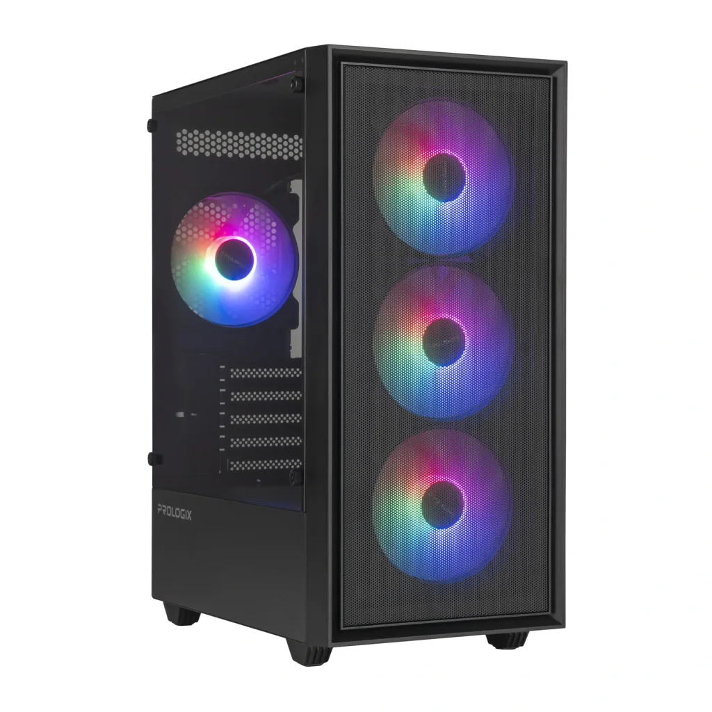 Корпус Prologix E107 Tempered Glass 1xUSB2.0, 2xUSB3.0, Black без БЖ UA