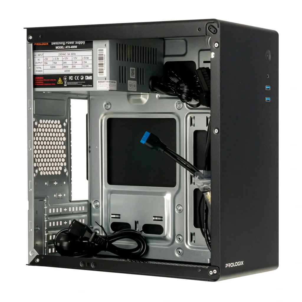 Корпус Prologix E105 400W 12см, 2xUSB3.0, Black UA