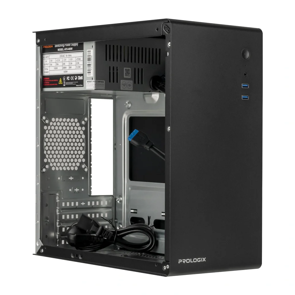Корпус Prologix E105 400W 12см, 2xUSB3.0, Black UA